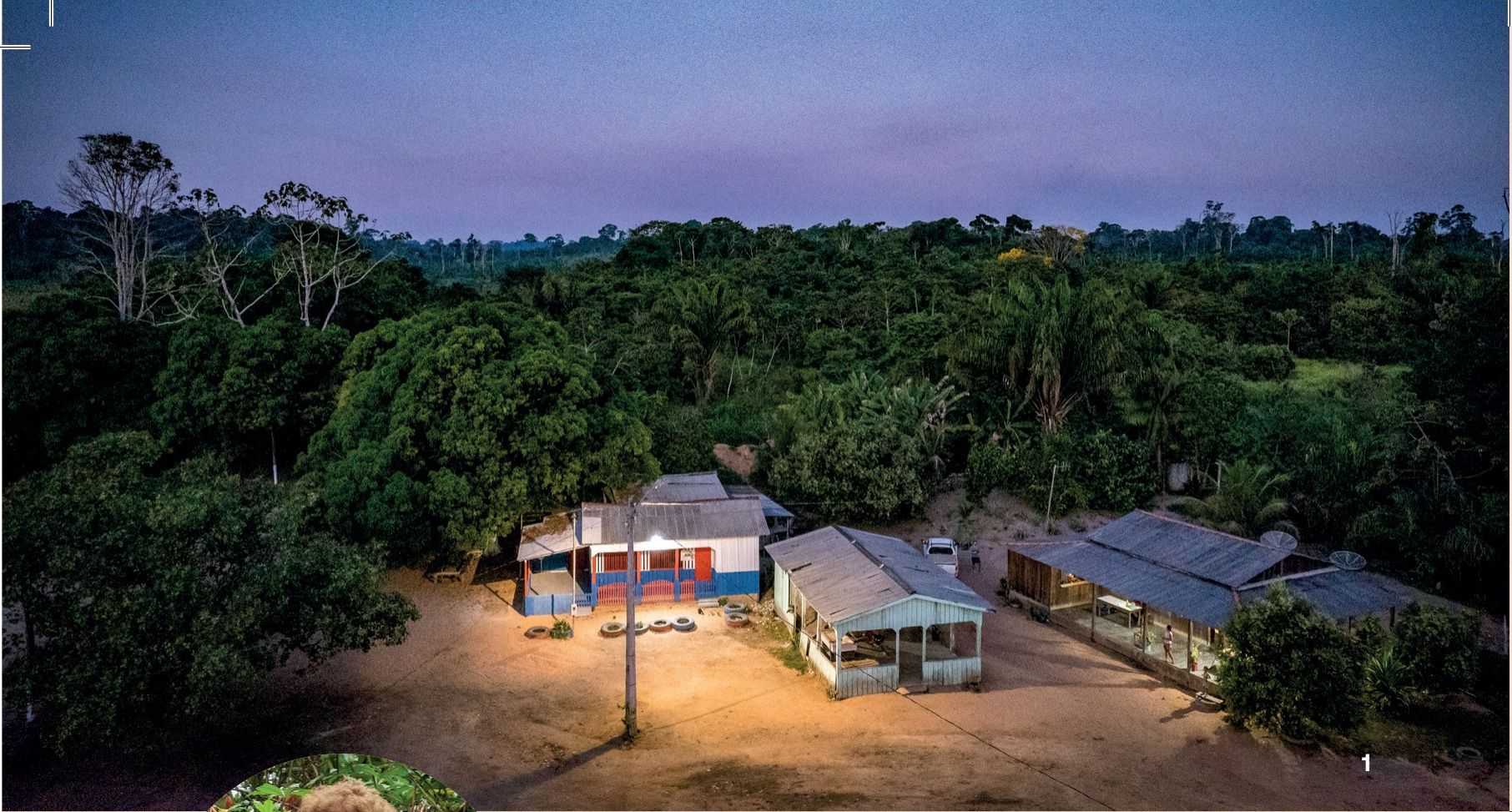 Comunidade de Uruará ao entardecer